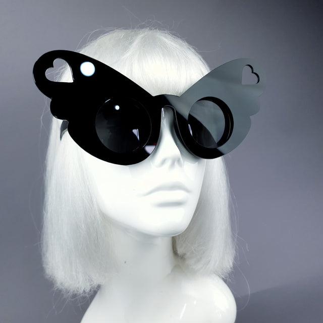 "Omisha" Oversized Heart Butterfly Wing Sunglasses