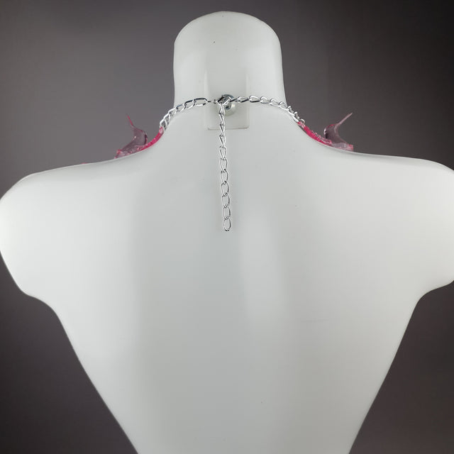 "Fluturim" Pink Hummingbird Statement Necklace