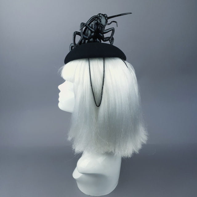 "Cucaracha" Black Giant Cockroach Insect Bug Fascinator Hat