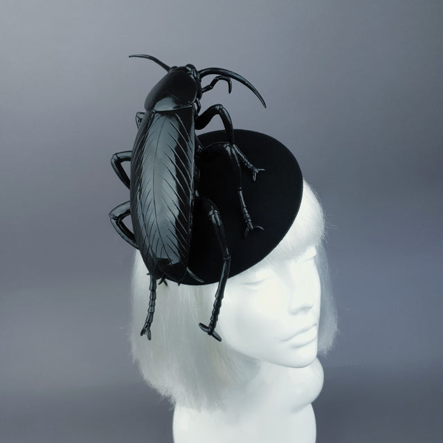 "Cucaracha" Black Giant Cockroach Insect Bug Fascinator Hat