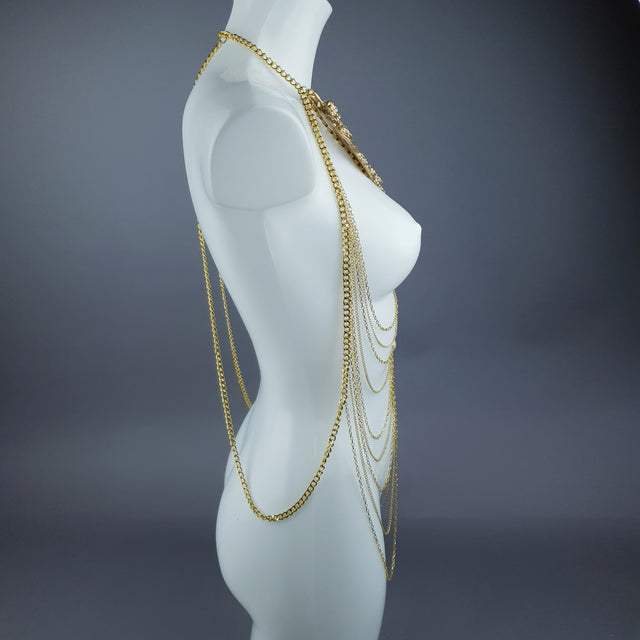 "Ianira" Gold Filigree & Pearl Body Jewellery