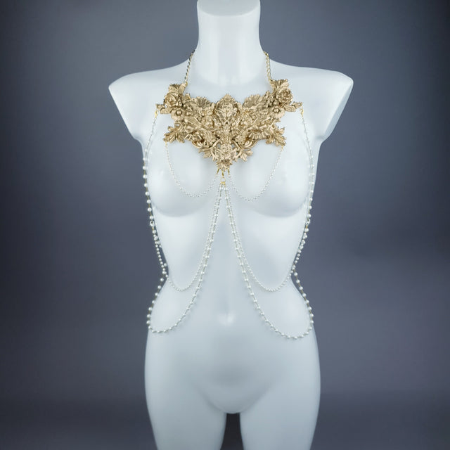 "Adira" Gold Filigree & Pearl Body Jewellery