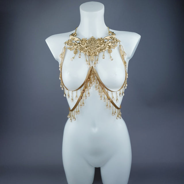 "Althea" Gold Filigree & Beading Body Jewellery