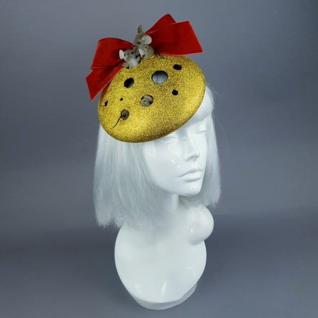 "Cheese the Day" Cheese & Mice Fascinator Hat
