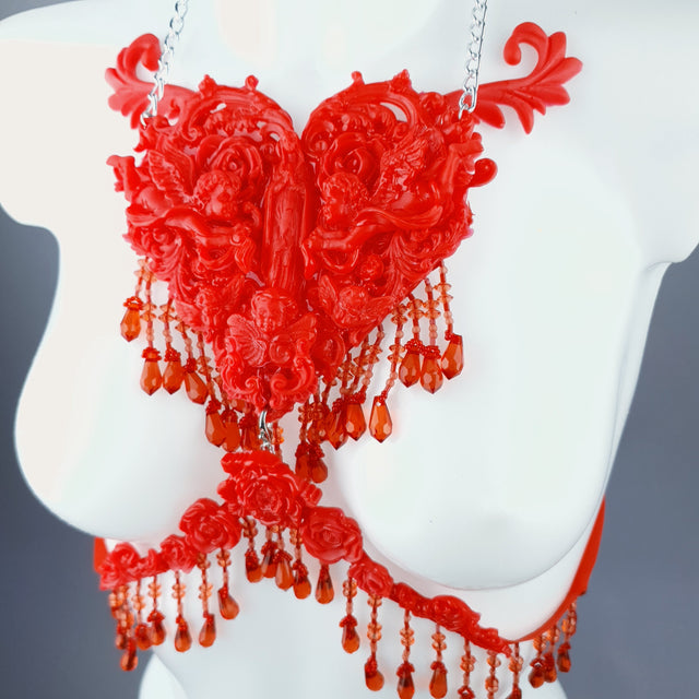 "Stigmata" Red Filigree & Beading Body Jewellery