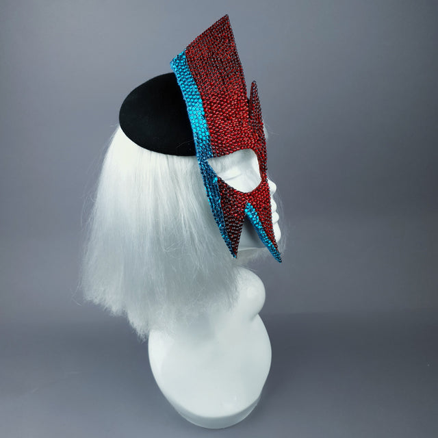 "Aladdin Sane" David Bowie Lightning Bolt Mask Hat