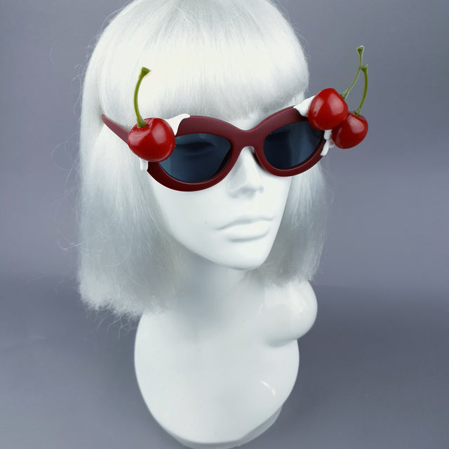 SPECIAL OFFER: "Dulcedo" Cherry White Frosting Red Catseye Sunglasses