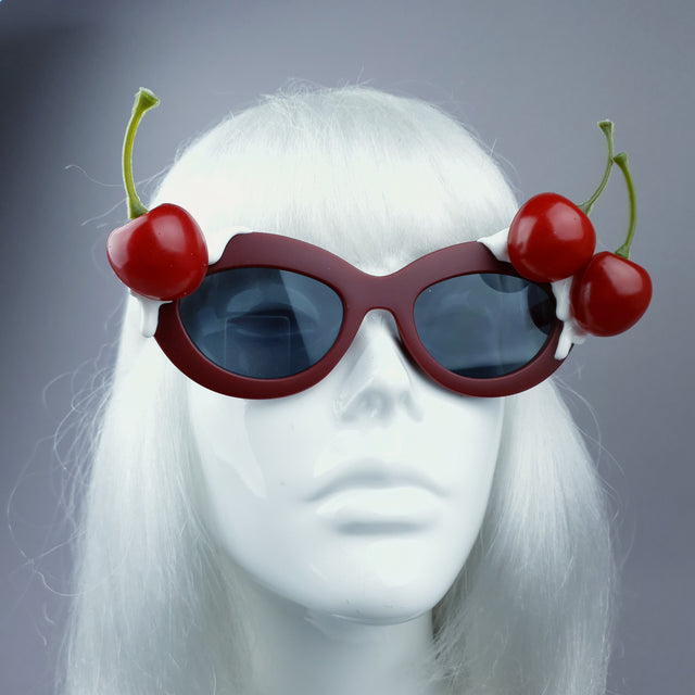 SPECIAL OFFER: "Dulcedo" Cherry White Frosting Red Catseye Sunglasses