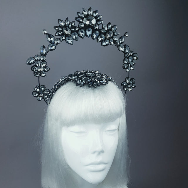 "El Cielo" Black Jewel Halo Headdress