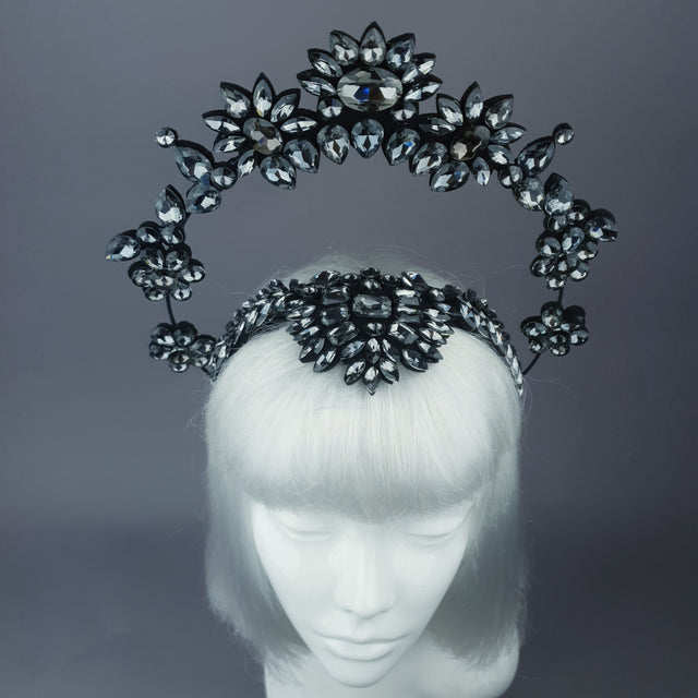 "El Cielo" Black Jewel Halo Headdress