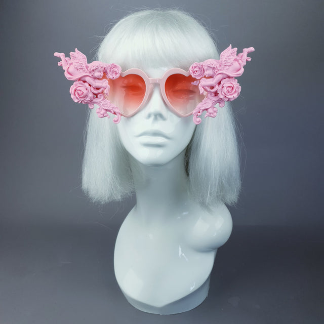 "Doux" Pastel Pink Heart Shaped Cherub Sunglasses