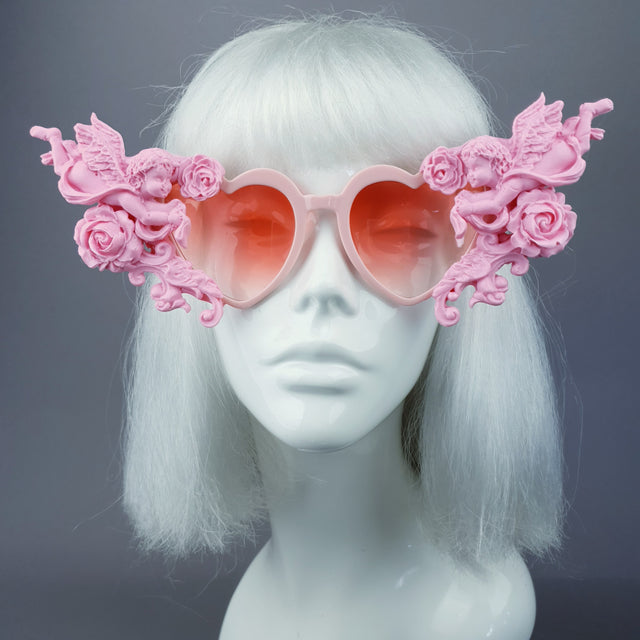 "Doux" Pastel Pink Heart Shaped Cherub Sunglasses