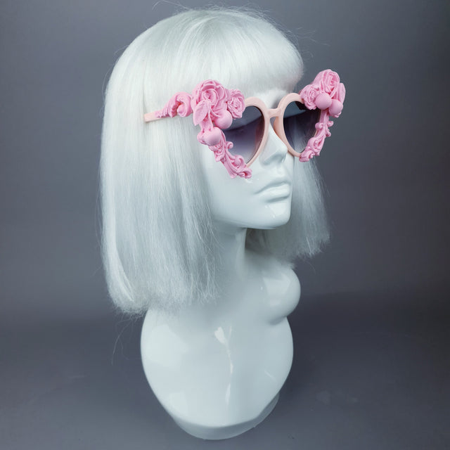 "Zoet" Pastel Pink Heart Shaped Sunglasses