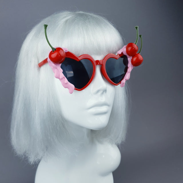 "Lolita" Cherry Pink Frosting Red Sunglasses