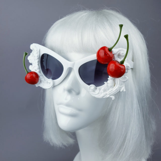 "Crème"
Cherries & Cream White Catseye Sunglasses