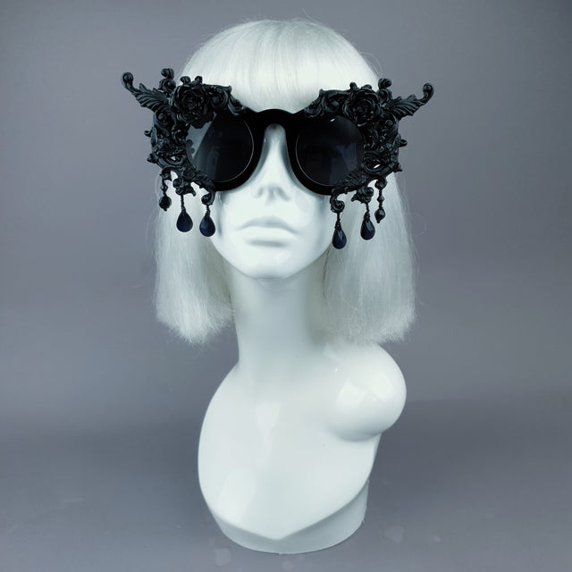 "Black Magick" Black Filigree Ornate Sunglasses