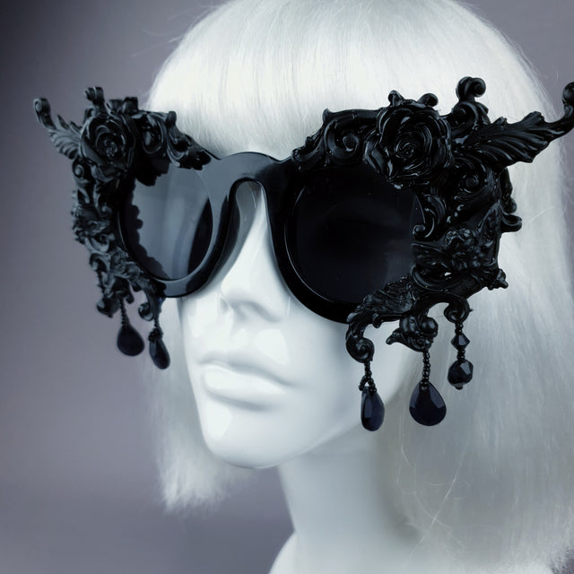 "Black Magick" Black Filigree Ornate Sunglasses