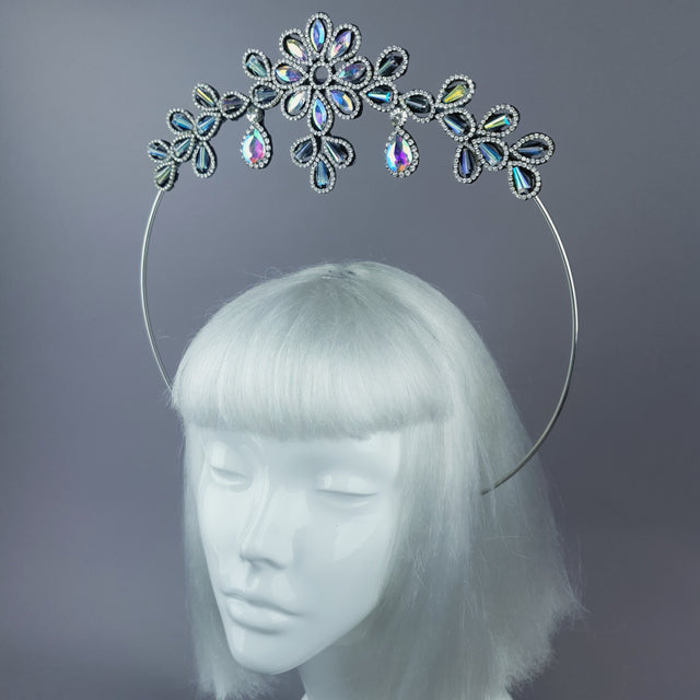 Iridescent Flower Diamante Jewel Halo 41