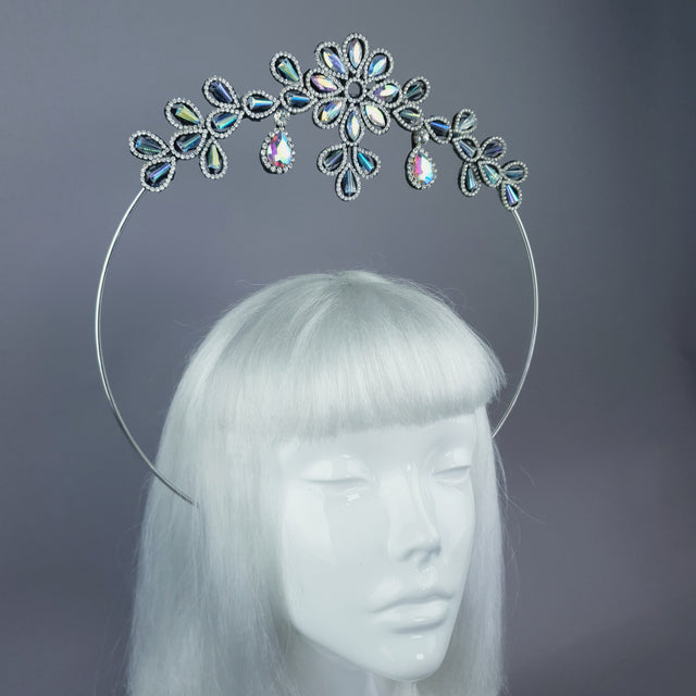 Iridescent Flower Diamante Jewel Halo 41
