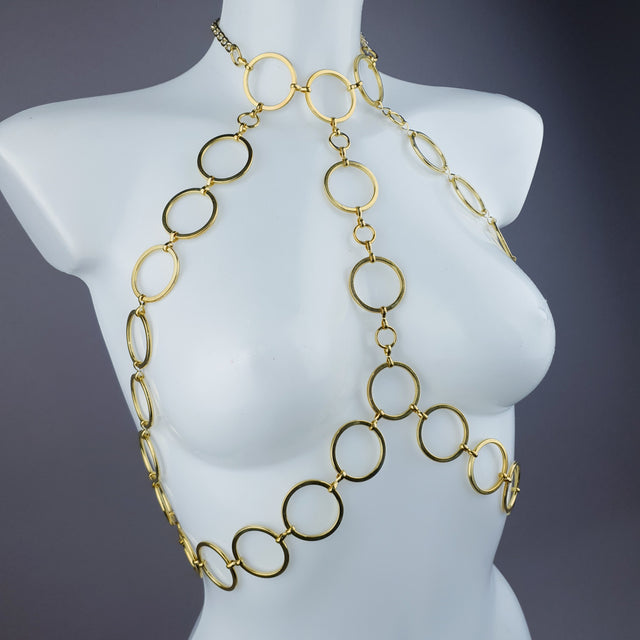 "Barbarella" Gold Ring Jewellery Harness