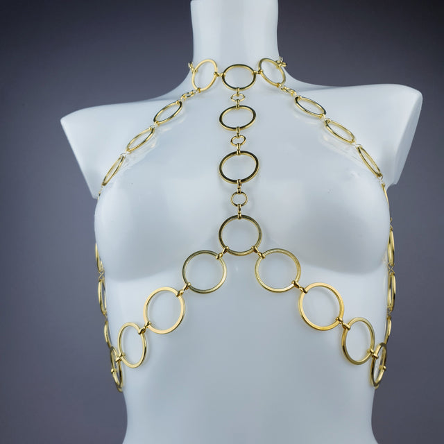 "Barbarella" Gold Ring Jewellery Harness