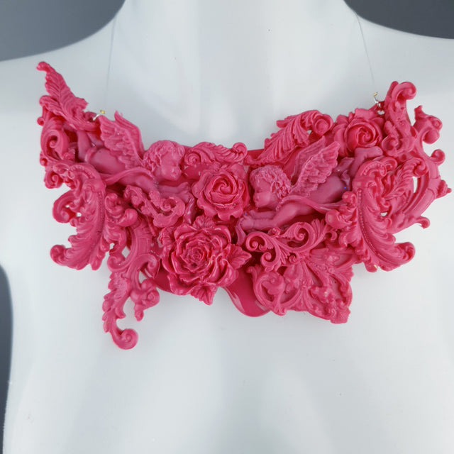 "Isidora" Pink Filigree Necklace