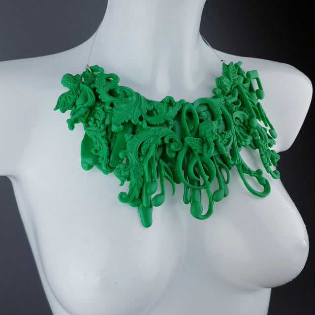 "Aelia" Green Filigree Necklace
