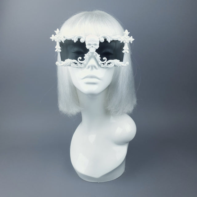 "LaVey" White Skull Filigree Unisex Sunglasses