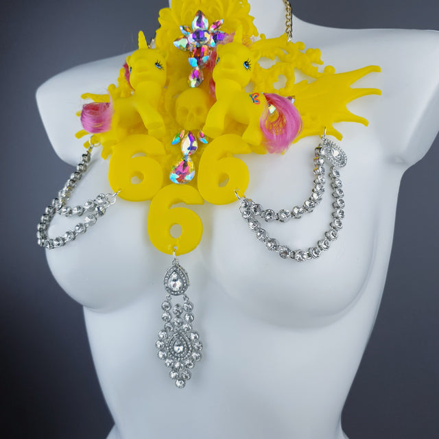 "Kino" Yellow Pony & Filigree 666 Neckpiece