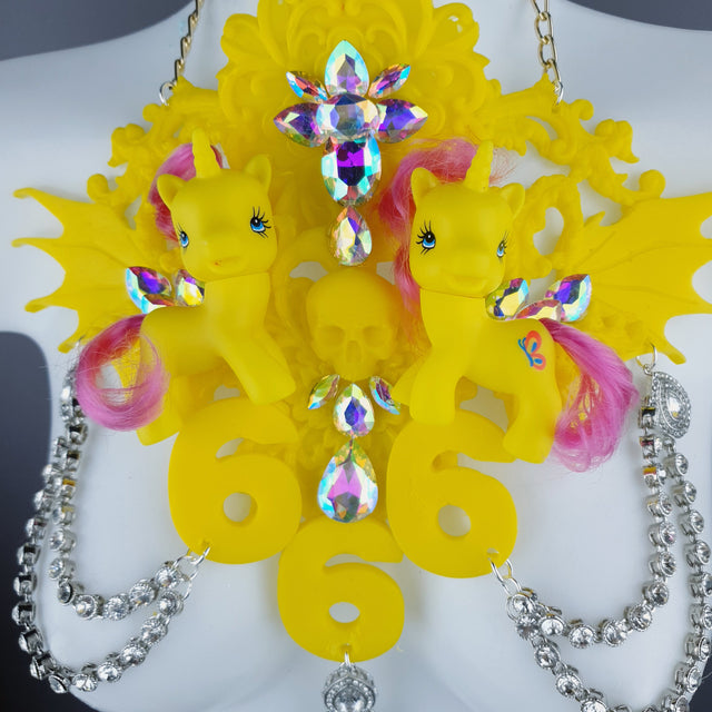 "Kino" Yellow Pony & Filigree 666 Neckpiece