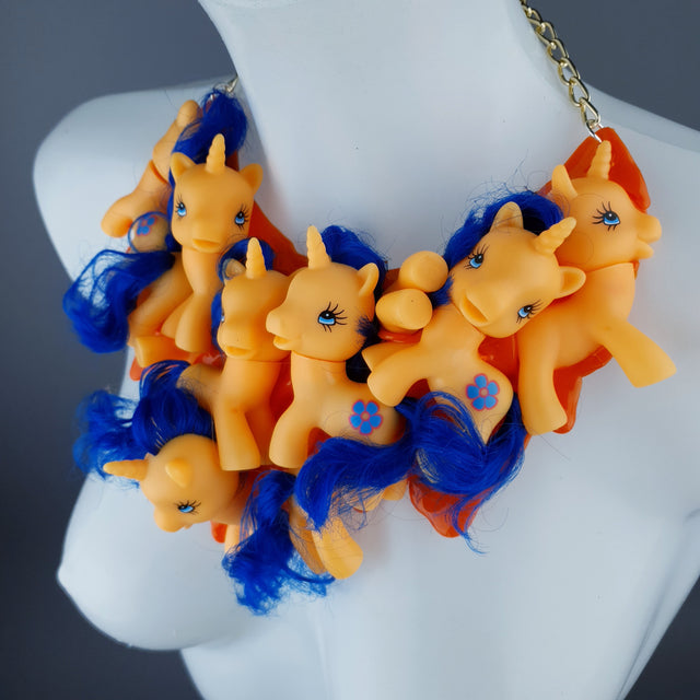 "Pony à l’orange" Orange Ponies Pudding Neckpiece