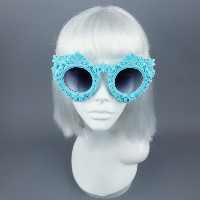 "Periwinkle" Pastel Blue Filigree Sunglasses