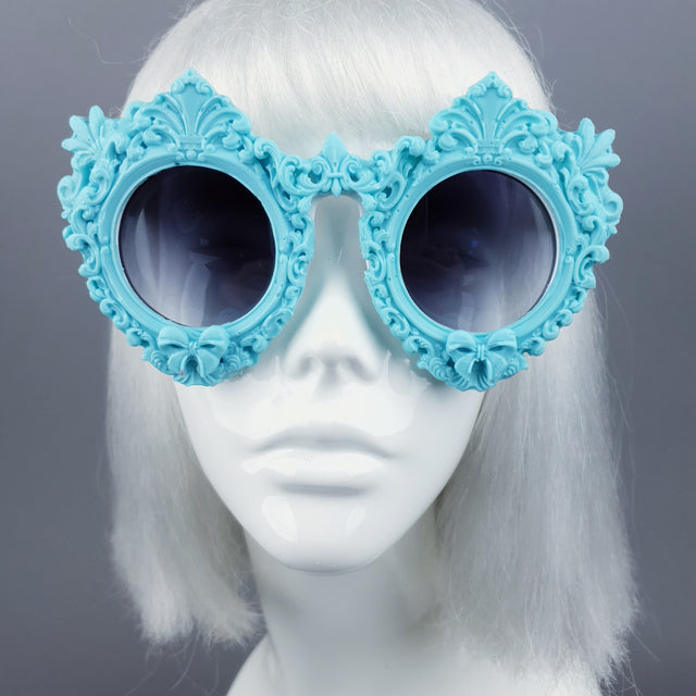 "Periwinkle" Pastel Blue Filigree Sunglasses