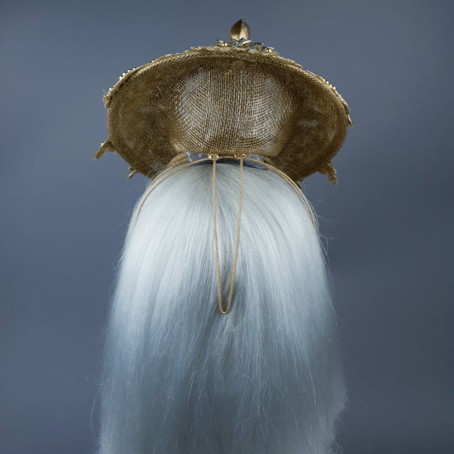 "Selket" Gold Filigree, Jewel Scorpion & Lace Fascinator Hat