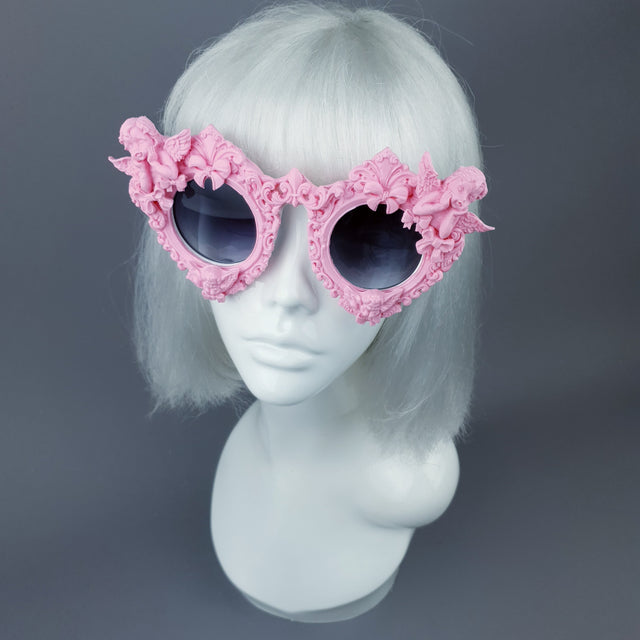 "Bellerose" Pastel Pink Filigree & Cherub Sunglasses