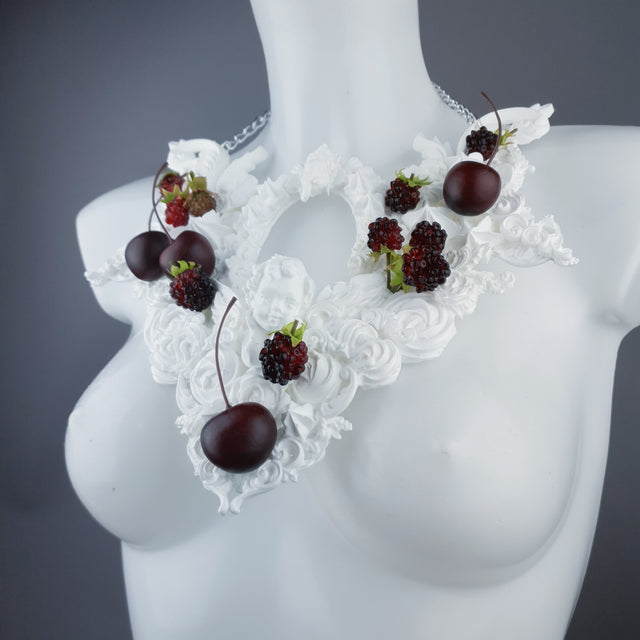 "Eton Mess" Raspberry, Cherries & Cream Frosting Neckpiece