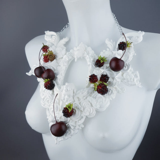 "Eton Mess" Raspberry, Cherries & Cream Frosting Neckpiece