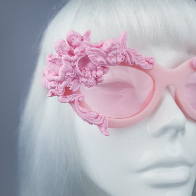 "Azrael" Pastel Pink Cherub & Filigree Sunglasses
