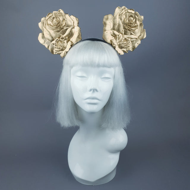 "Oreille" Giant Gold Rose Ears Headband