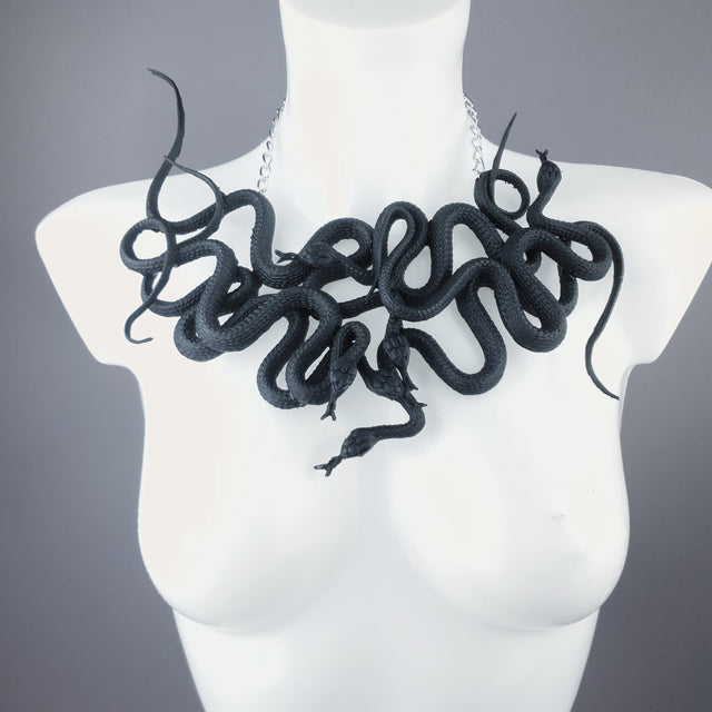 "Pantherophis" Nest of Black Snakes Necklace 4