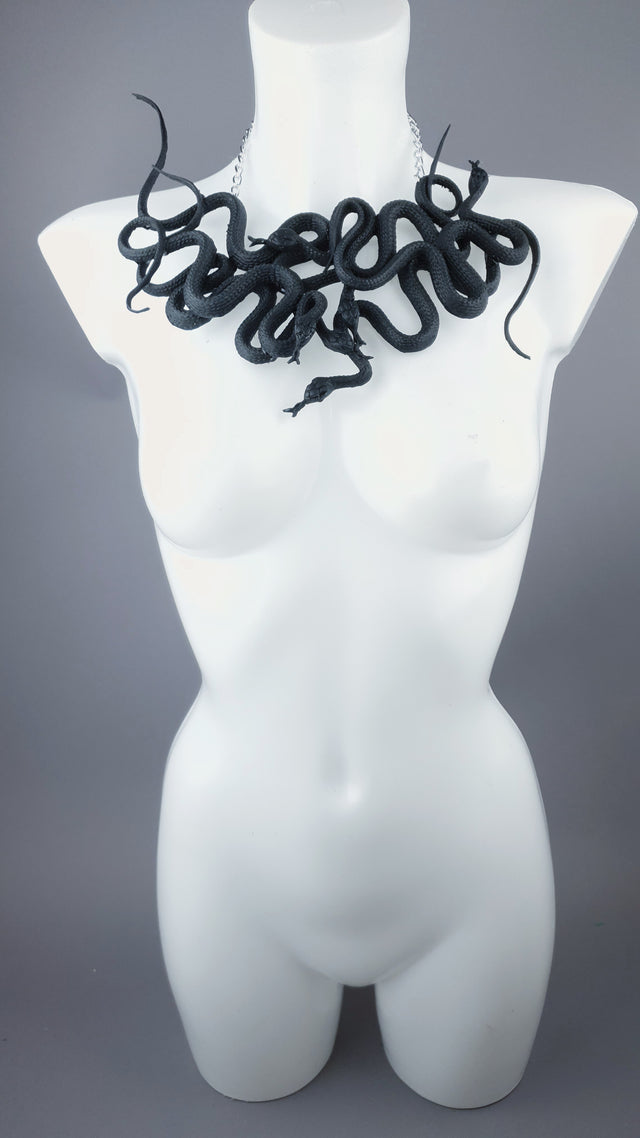 "Pantherophis" Nest of Black Snakes Necklace 4