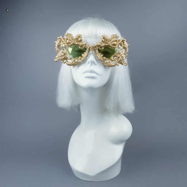 "Talulla" Gold Cherub, Pearls & Filigree Sunglasses