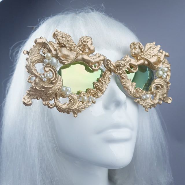 "Talulla" Gold Cherub, Pearls & Filigree Sunglasses