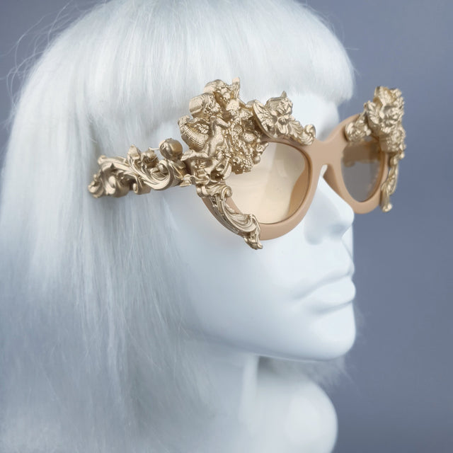 "Azrael" Gold Cherub & Filigree Sunglasses