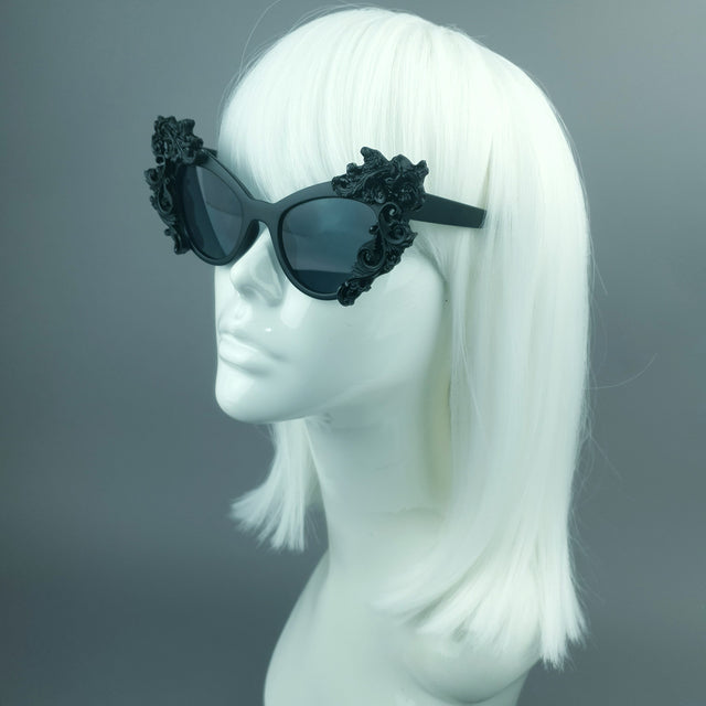 "Ophelia" Black Filigree Sunglasses