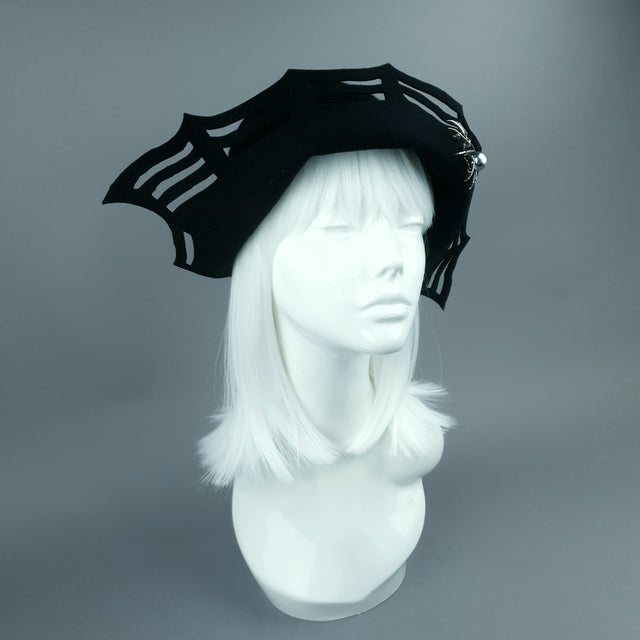 "Widow Noir" Black Spider Web Hat
