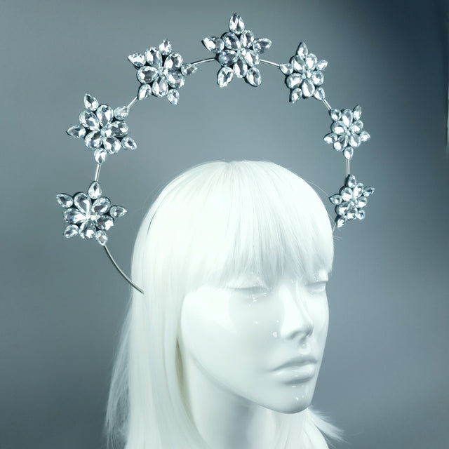 Silver/Clear Flower Stars Diamante Jewel Halo 87