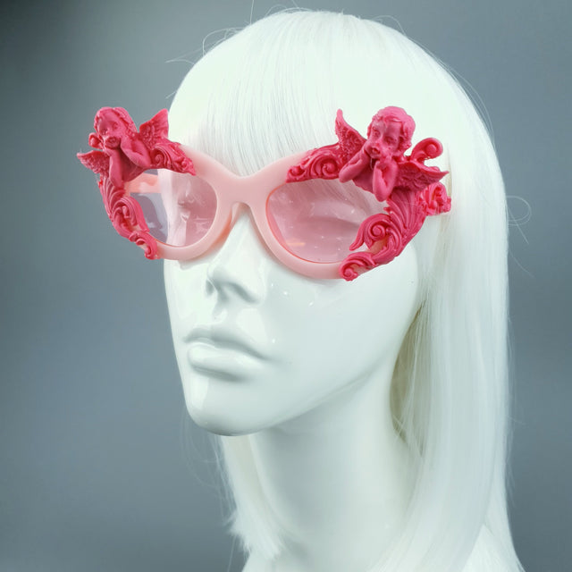 "Adora" Pink Cherub & Filigree Sunglasses