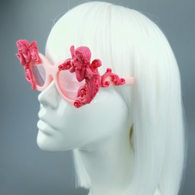 "Adora" Pink Cherub & Filigree Sunglasses