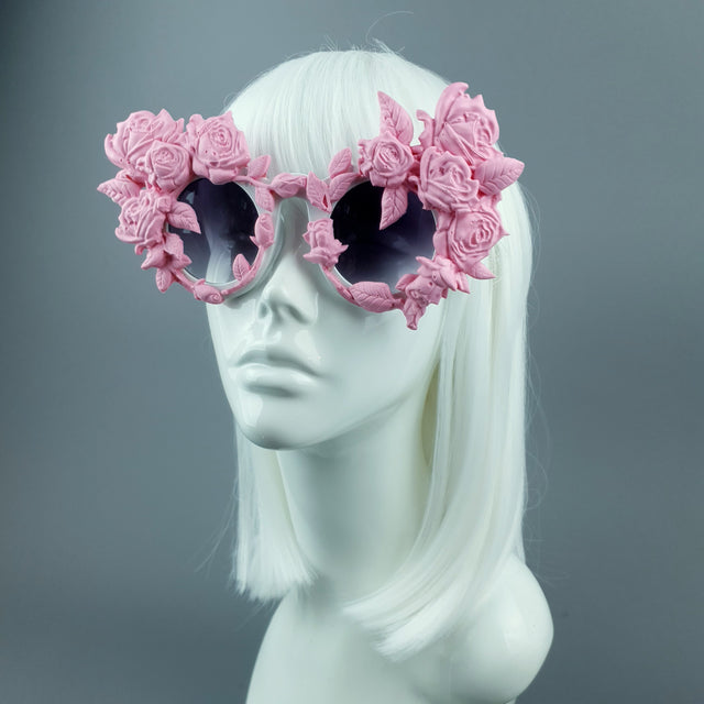"Amour Sombre" Pink Roses Sunglasses